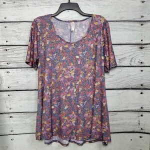 LulaRoe Medium Blue Floral Hi-low Tunic